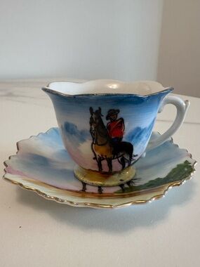 Vintage Royal Canadian Mounted Police Horseback Souvenir Cup & Saucer